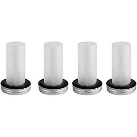 Mason Jar Lys, LED Solar Mason Jar Lokk Lys for Glass, Simulert Flamme