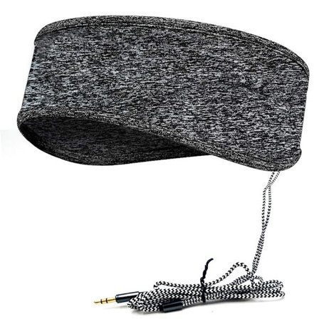 Harmaa musiikkiunipanta kuulokkeilla, 3,5 mm:n langallinen pehmeä elasti