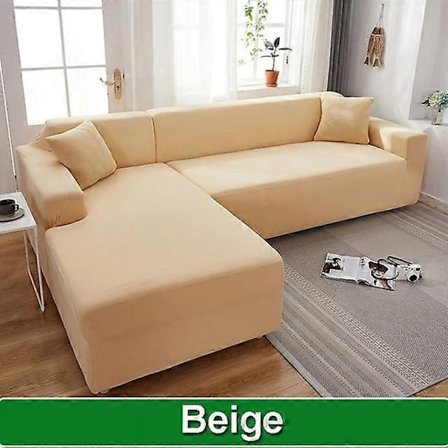 Solid Sofatrekk for Stue Sofatrekk Elastisk L-Formet Hjørnesofatrekk Stretch Trekk for Sofa-WELLNGS