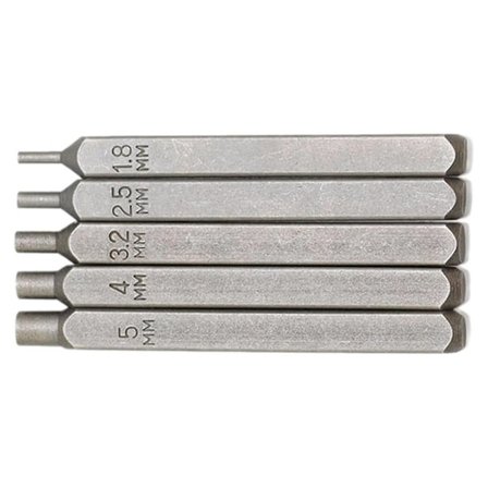 Korunvalmistussarja, jossa on erikokoisia lyöntityökaluja yksilöllisten kaulakorujen ja rannekorujen tekemiseen