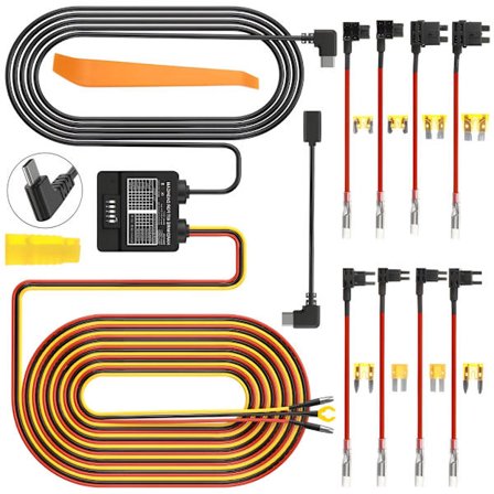 Paket med 1 Bil Kamera Strömkabel Hårdvarusats Batterisäkerhet Ändring Ingår
