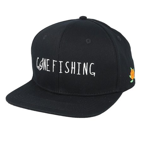SQRTN - Black snapback Czapka Z Daszkiem - Gone Fishing Black Snapback @ Hatstore