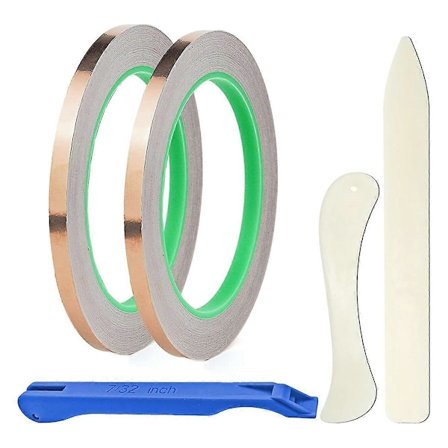 7/32 Kobberfolie til Glasmosaik, Kobberreaktiv Folie med Dobbeltsidet Ledende - Deco, 32,8 Yar