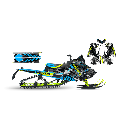 Tarrasarja SweTown Ront Sininen-Lime - Polaris Axys 800 Switchback XCR 2018-2020