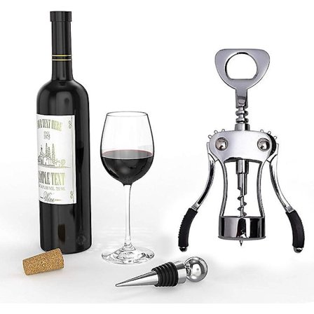Premium Viinipullonavaaja Pullonsulkijalla, Monitoiminen Korkkiruuvi Viinipullonavaaja Pullonavaajan Poistaja Kotiin, Keittiöön, Ravintolaan, Juhliin 