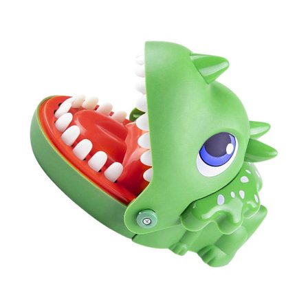Dinosaur Tænder Tryk Spøg Legetøj Praktisk Joke Rekvisitter Spøg Gag Fingerbidende Legetøj til Familie Ven Sammenkomst Aktivitet brun