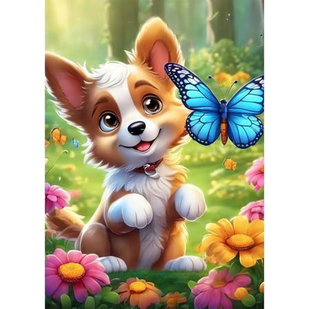 5D Diamantmaleri Lojal Hund 30x40cm (Stil 8)