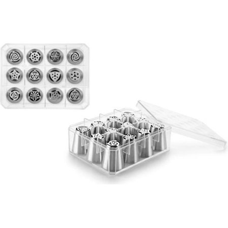 LAATIKKO 12 RUOSTUMATTOMASTA TERÄKSESTÄ VENÄJÄLTÄ SUUTINTA. KOKO XL halkaisija 2,3 cm