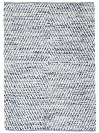 Hilda 140X200 Petit Bleu/Blanc Géometrique Tapis Coton