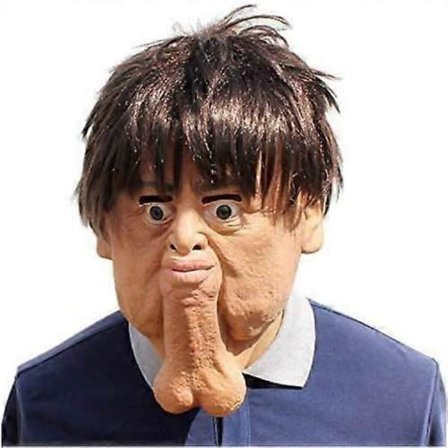 Rolig Halloween Vuxen Dubbelhakor Skräck latexmask, för Cosplay Rave Party Maskerad Party Helhuvud Latexmask Party