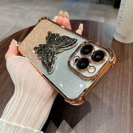 iPhone 14 Pro sommerfugl stand telefoncover, stand kan åbnes