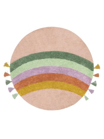 Keukenvloerkleed Rainbow Ø 150 Katoen Roze/Multicolor