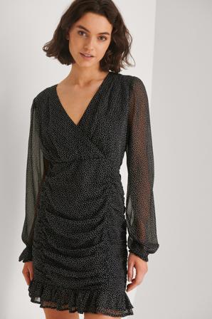 NA-KD Robe mini froncée recyclée - Robes drapées - Noir - EU 36