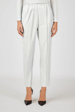 Brandtex - Anna Bukser - Ekstra Kort - Hvid - Regular Fit / Elastik i Taljen