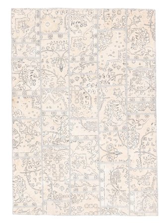 Handgeknüpft Patchwork 165X240 Persischer Wollteppich Beige/Hellgrau