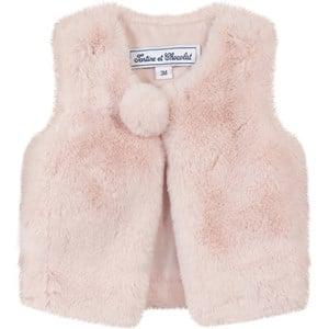 Tartine et Chocolat Rose Pale Faux Fur Vest 4 Years - Coats and jackets - 4 years - Pink