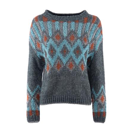 Nenette, Round-neck Knitwear Grijs, Dames, Maat:L,Polyamide
