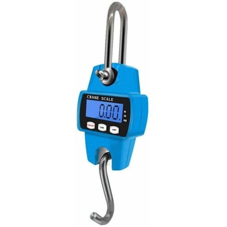 Hengende Vekt Kranvekt Mini 300kg LCD Digital Elektronisk Hengende Vektskål med Krok (Blå)