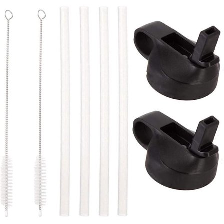 Strålokk for brede vannflasker, 2 sugerør og et strå, ZQKLA