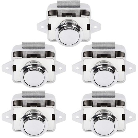 5 st Säkerhets Tryckknapp Lås Skåpdörr för Husbil Husvagn Silver