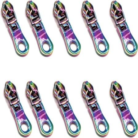 10 st #5 Rainbow Zipper Drag Metal Dragkedja Dra Ersättning