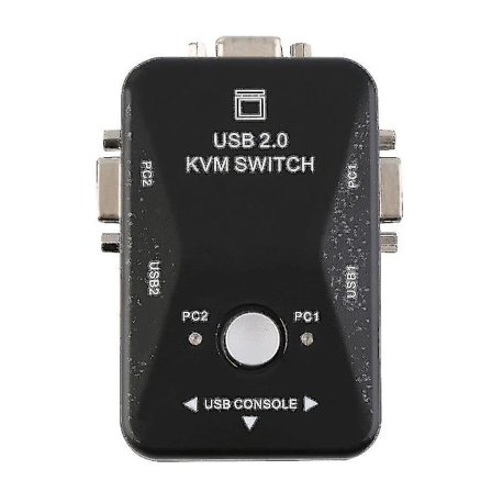 2-portars USB VGA KVM-switchbox för mus, tangentbord, bildskärm, videodelning, dator