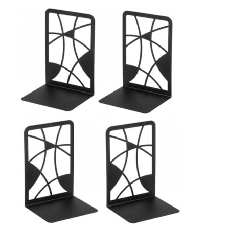 Metal Bogstøtter til Bøger, Bogstøtter, Skole og Hjem, Bogadskillere, CD, Filmbeskytter til Kontorer (Sort)