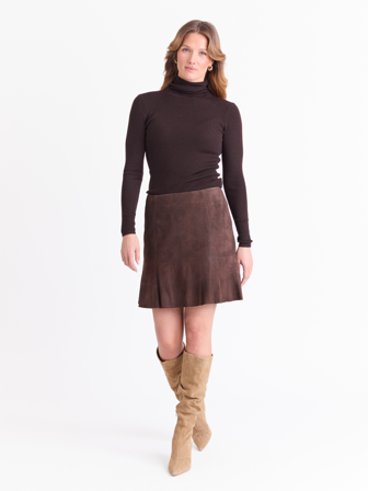 MATCH - Larizza skinnskjørt - Marie Philippe - Str. 40 - Dame - Kjoler & Skjørt - Brun - 100% saueskinn