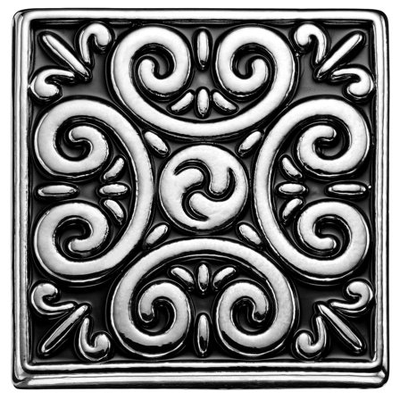 Meraklis | Ezüst tónusú mintás hajtókatű for Men