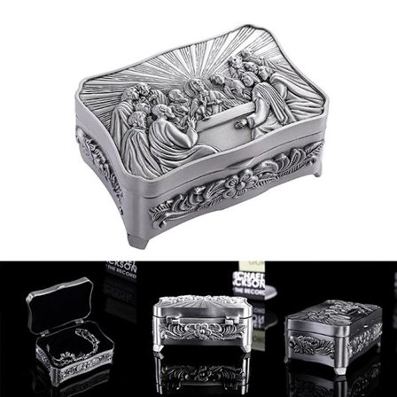 Halskæde Smykker Opbevaringsboks Katolsk Christian Rosenkrans sag