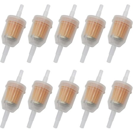 10 stk. brændstoffilter, inline benzinfilter til græsslåmaskinemotor benzinfilter, til bil motorcykel scooter