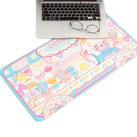 Söt Tecknad Blå Får Vattentät Halkfri Skrivbordsunderlägg Matta Musmatta Konstläder Skrivbordsskydd 30x60cm 11.8x23.6in_qcx