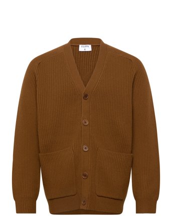 Filippa K Chunky Ribbed Wool Cardigan - Brown - L
