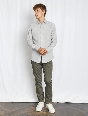 Bruun & Stengade Bs Cole Slim Fit Shirt - Silver - 40