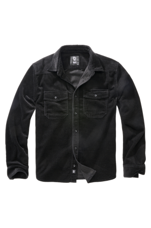 Brandit Corduroy Classic Long Sleeve Shirt Black M