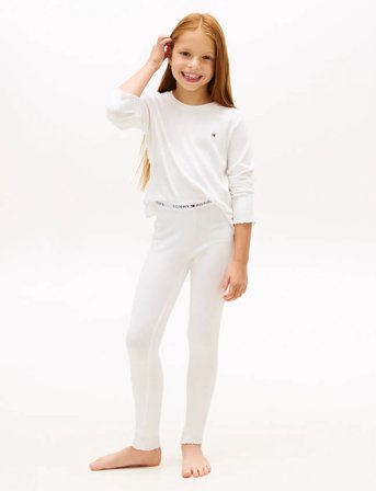 Tommy Hilfiger Pointelle Ls Pj Set Gifting - White - 128-140