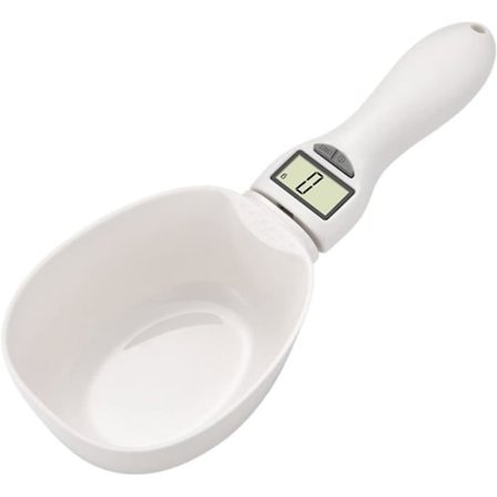 (Valkoinen) Eläinten mittauskauha - Monitoiminen - LED-näyttö - 800g - ABS - 9,3x6x5,1cm