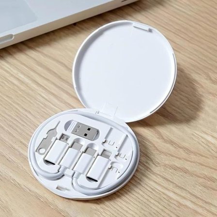 Multifunktionel datakabel opbevaringsboks: En bærbar organizer der kombinerer 60W hurtig opladning og et stativ