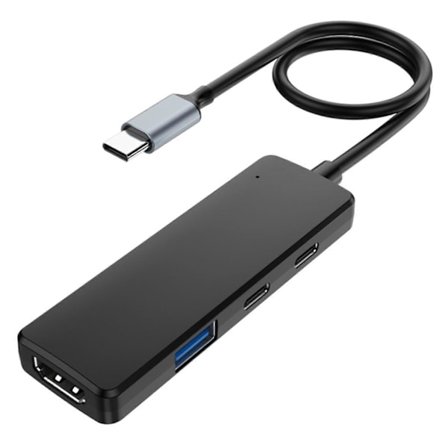 4-i-1 Typ C HUB USB HDMI-kompatibel Dockningsstation OTG-funktionalitet Lättviktig Portabel USB-C Multiport Multifunktionell Adapter