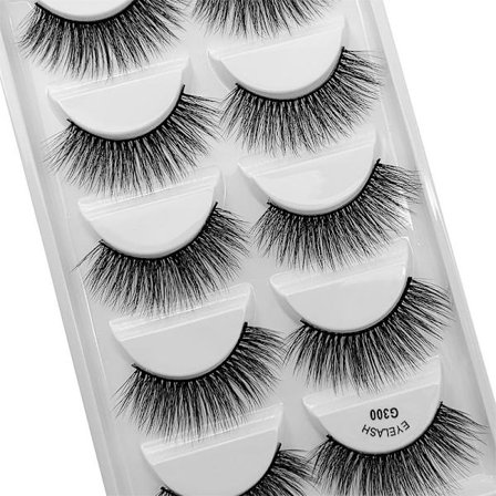 5 par falske øjenvipper - 3D faux mink - G300