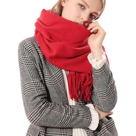 Kvindernes Tykke Bløde Pashmina Sjal Wrap Tørklæde Varmt Ensfarvet Stjal