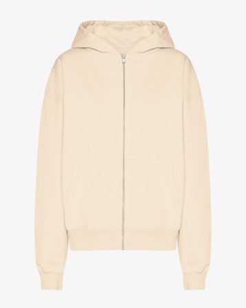 Organic Oversized Zip Hood - Ivory White S