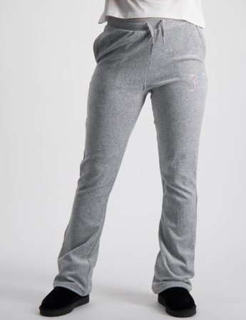 Juicy Couture Diamante Velour Bootcut Grå Byxor Tjej - Kids Brand Store