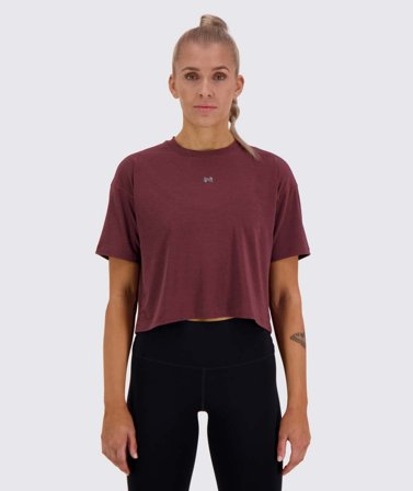 Women's Oversized Crop Tee | Gymnation wine red / S