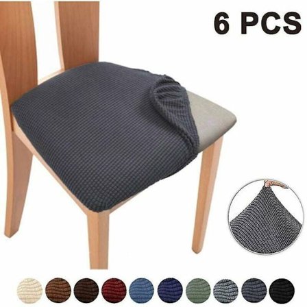 Sæt med 6 stolesædehynder til spisestue og køkkenstole