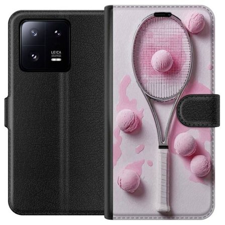 Kompatibel Tegnebogsetui til Xiaomi Xiaomi 13 Pro Rosa glaskugler og tennisketsjer i et kreativt stillbillede med legende popfølelse og moderne desig