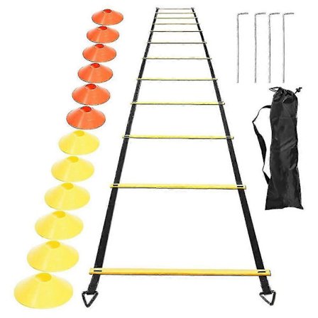Sport Speed Agility Träningsset 12 Diskkoner 4 Stålpinnar Och Agility Stege För Fotboll Bask-XF15-
