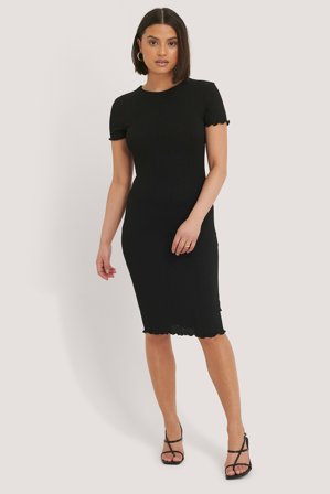 NA-KD Robe T-Shirt - Robes de Printemps - Noir - Medium