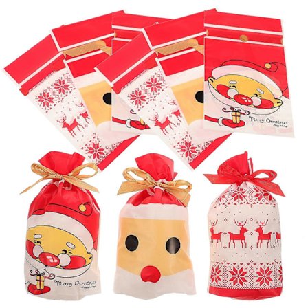 50 stk. innpakningsposer gaver julegodtepose julegaveinnpakningsposer juleposer[D]