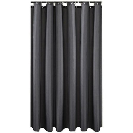 1 st enfärgad duschdraperi vattentät duschdraperi badrumsavdelare gardin (1,8x2,0m mörkgrå)